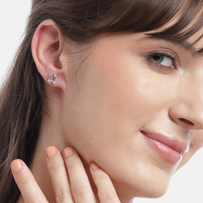 Rose Gold Radiance 925 Sterling Silver CZ Earrings