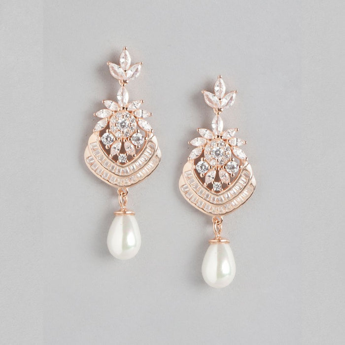 Rose Gold Radiance 925 Sterling Silver Drop Earrings