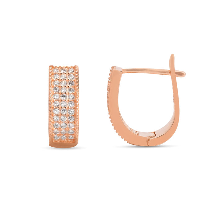 Rose Gold Radiance 925 Sterling Silver Hoop Earrings