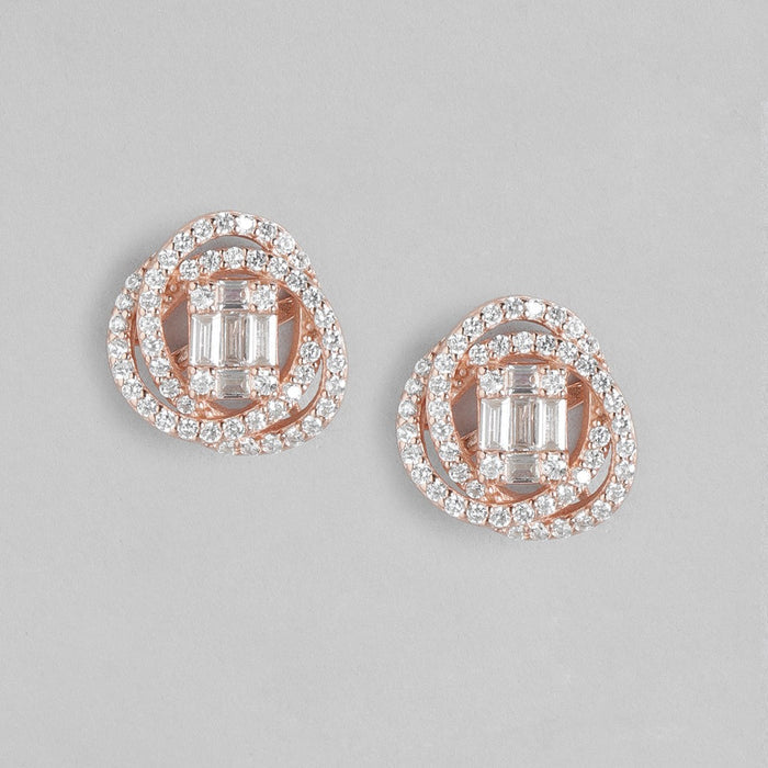 Rose Gold Radiance Cubic Zirconia 925 Sterling Silver Earrings