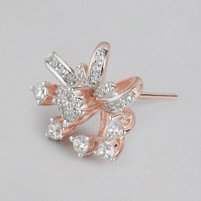 Rose Gold Radiance Cubic Zirconia 925 Sterling Silver Earrings