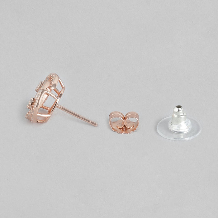 Rose Gold Radiance Cubic Zirconia 925 Sterling Silver Earrings