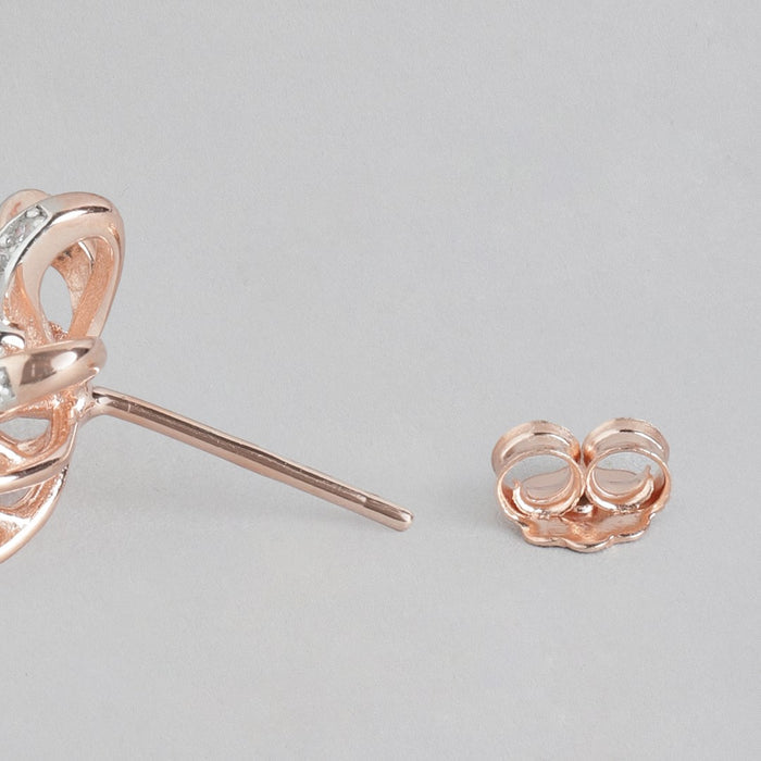 Rose Gold Radiance Cubic Zirconia 925 Sterling Silver Earrings
