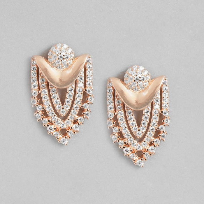 Rose Gold Radiance Cubic Zirconia-Adorned 925 Sterling Silver Jewelry Set