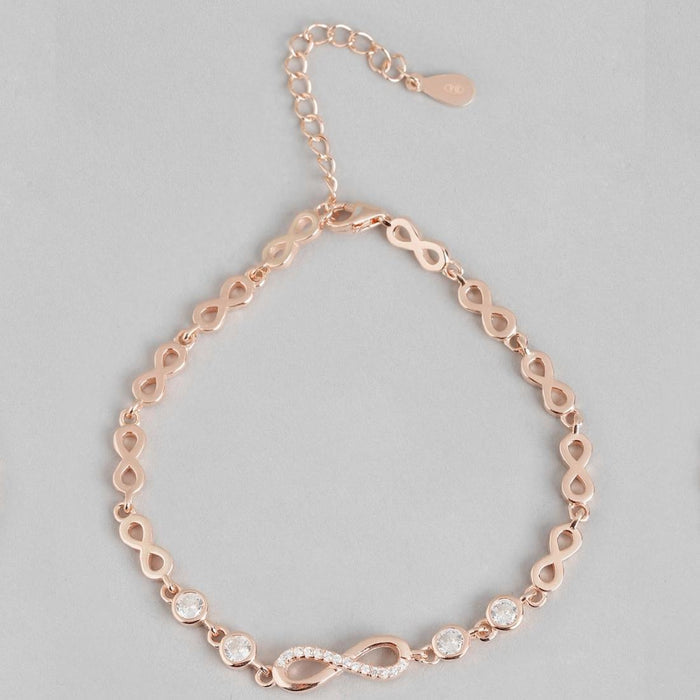 Rose Gold Radiance Love - Infinity & Solitaire Earrings Sterling Silver Combo