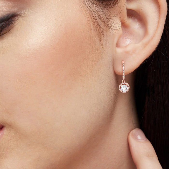 Rose Gold Solitaire 925 Sterling Silver Jewelery Set