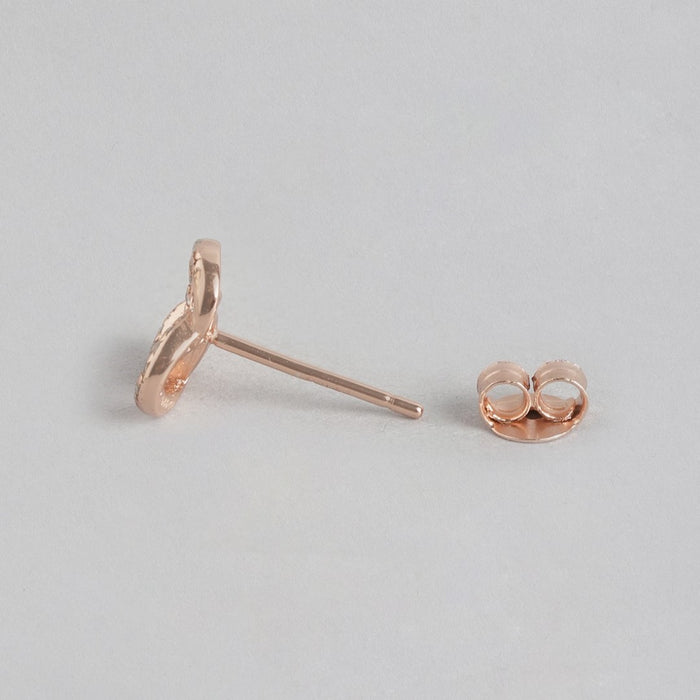 Rose Gold Tangle 925 Sterling Silver Earrings with Cubic Zirconia Accents