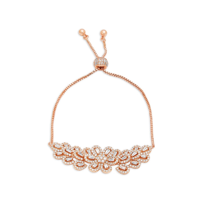Rose Petal Bloom 925 Sterling Silver Rose gold Bracelet