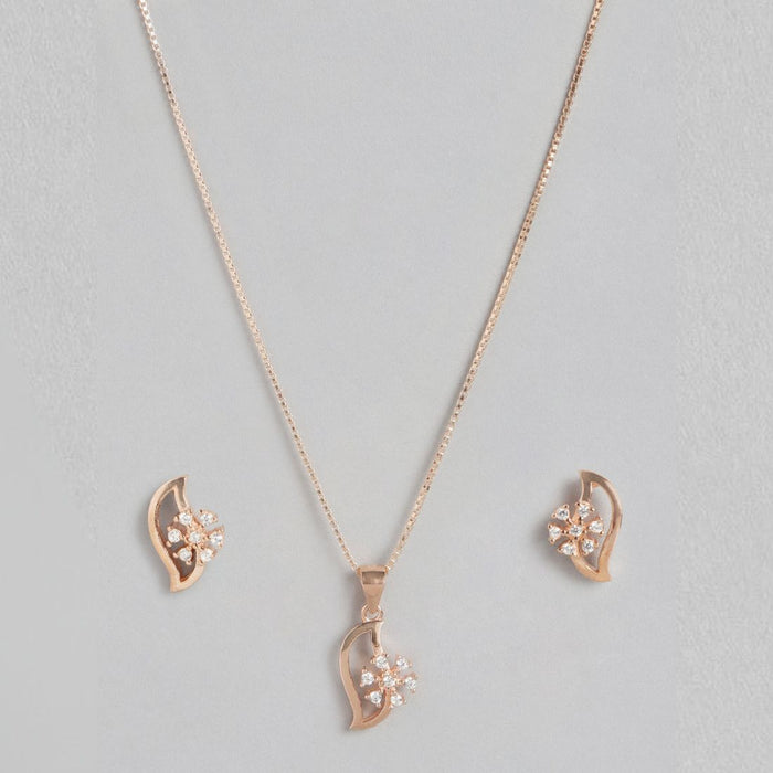 Rose Petal Harmony 925 Sterling Silver Flower Pattern Jewelry Set