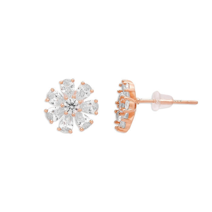 Rose Petal Radiance 925 Sterling Silver Rose Gold Plated Earrings