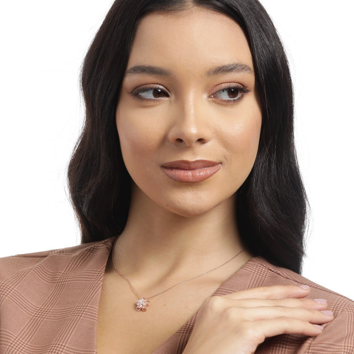 Rose Petal Radiance Rose Gold-Plated 925 Sterling Silver Necklace
