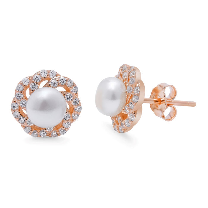 Rose Petal Serenade Rose Gold Plated 925 Sterling Silver Jwellery Set