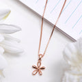 Rose Petal Sparkle Rose Gold Plated 925 Sterling Silver Pendant