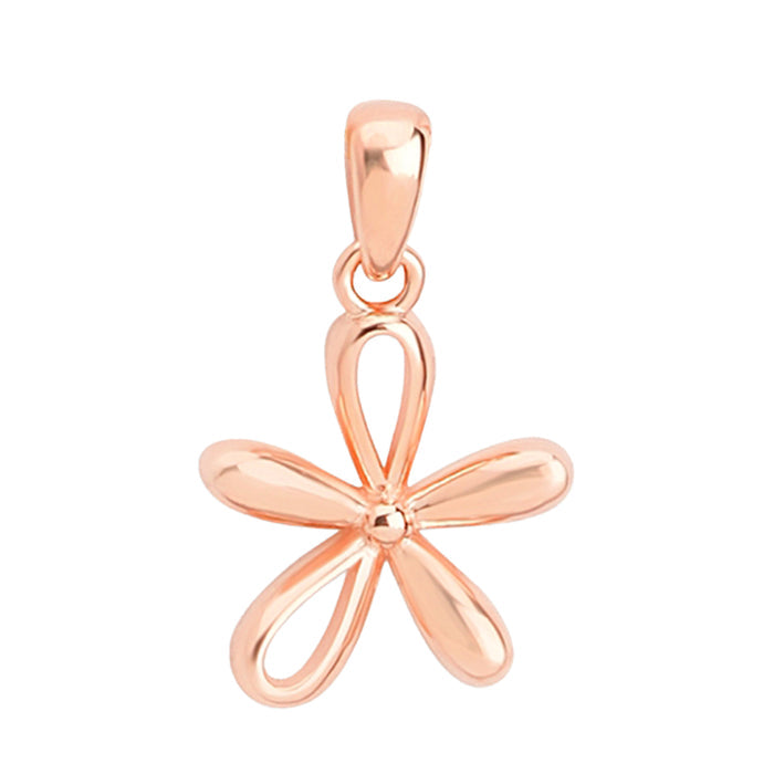 Rose Petal Sparkle Rose Gold Plated 925 Sterling Silver Pendant