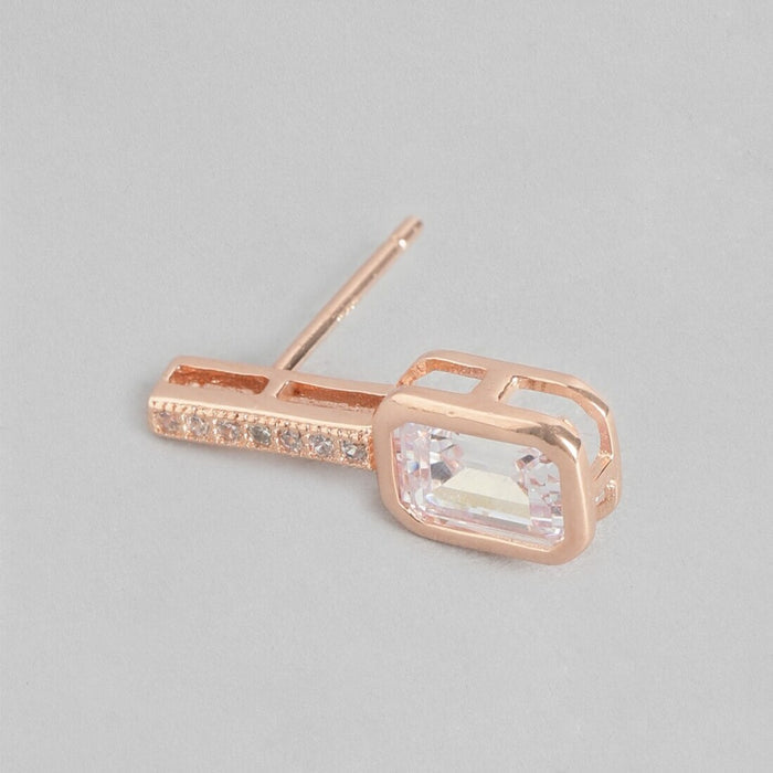 Rose Petal Studs Rose Gold Plated 925 Sterling Silver Earrings