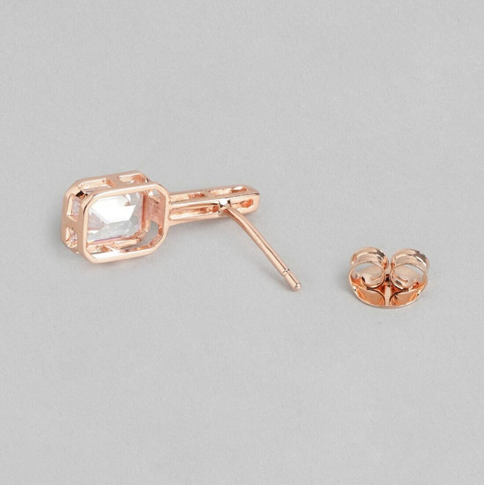 Rose Petal Studs Rose Gold Plated 925 Sterling Silver Earrings