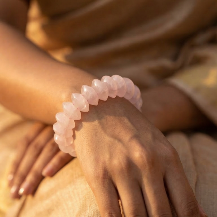 Rose Quartz Oval Cut Bracelet - view 7