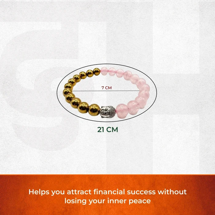 Rose Quartz & Pyrite Bracelet - view 2