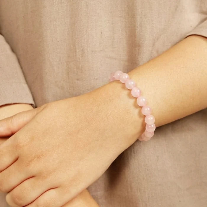 Rose Quartz Stone Bracelet - view 3