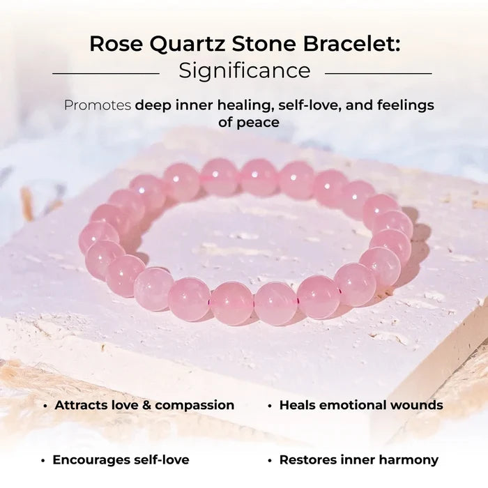 Rose Quartz Stone Bracelet - view 6