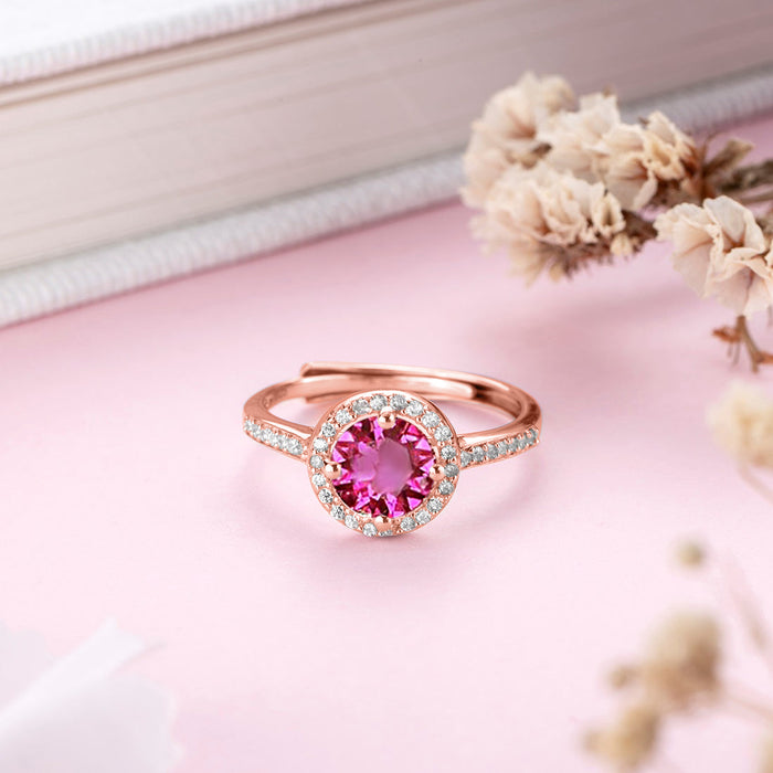 Rosé Radiance Harmony Rose Gold Plated 925 Silver Ring (Adjustable)