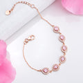 Rose Radiance Solitaire 925 Sterling Silver Bracelet