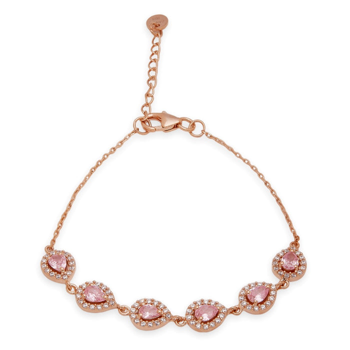 Rose Radiance Solitaire 925 Sterling Silver Bracelet