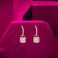 Rose Silver Rhodium Plated 925 Silver Drop Earring