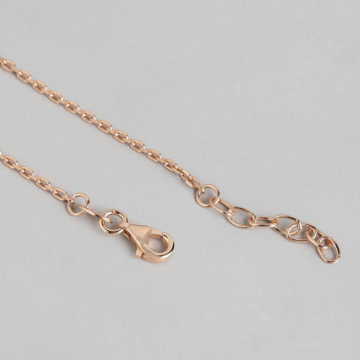 Roseate Charm 925 Sterling Silver Chain Anklet with Cubic Zirconia