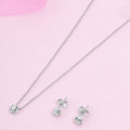 Rosebud Reverie Rhodium Plated 925 Sterling Silver Jewellery Set