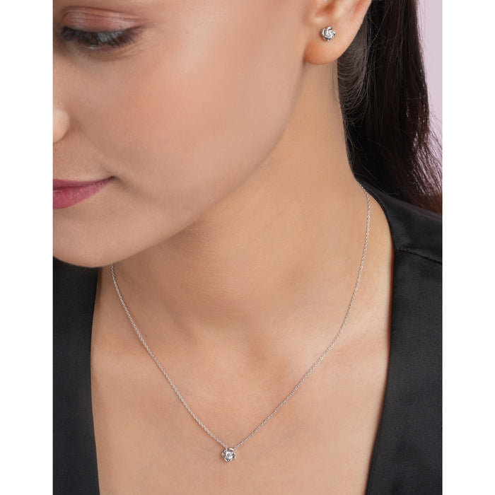 Rosebud Reverie Rhodium Plated 925 Sterling Silver Jewellery Set