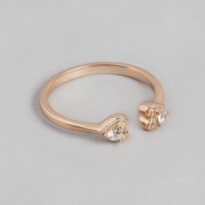 Rosy Affection Rose Gold-Plated 925 Sterling Silver Women's Ring (Adjustable)