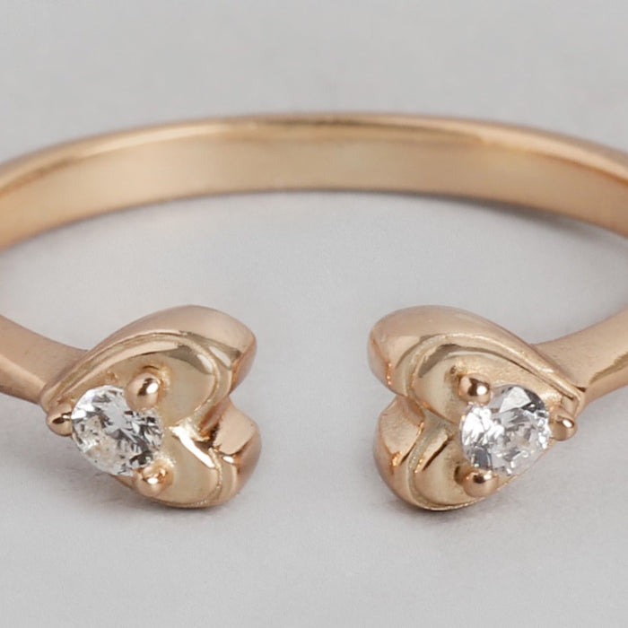 Rosy Affection Rose Gold-Plated 925 Sterling Silver Women's Ring (Adjustable)