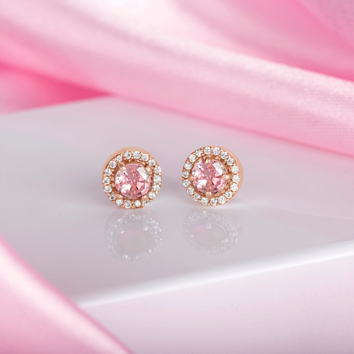 Rosy Delight Rose Gold-Plated 925 Sterling Silver Stud Earrings
