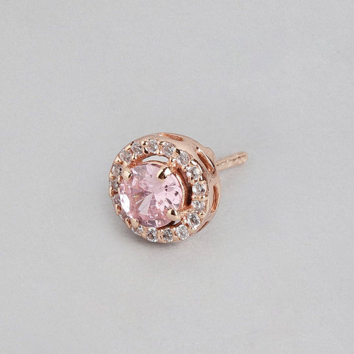 Rosy Delight Rose Gold-Plated 925 Sterling Silver Stud Earrings
