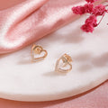 Rosy Devotion CZ Rose Gold-Plated 925 Sterling Silver Earrings