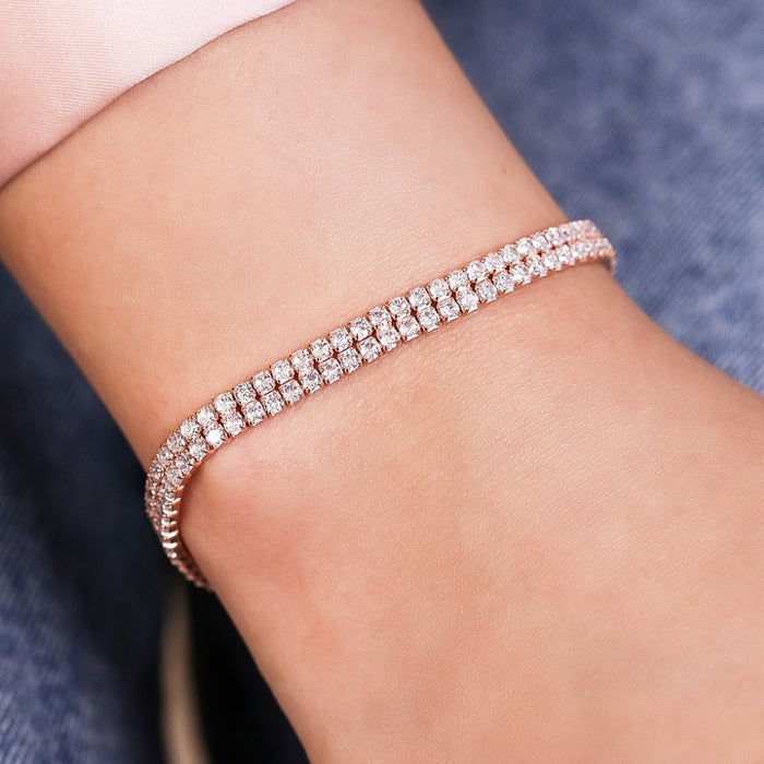 Rosy Elegance Adjustable Rose Gold Plated 925 Sterling Silver Bracelet