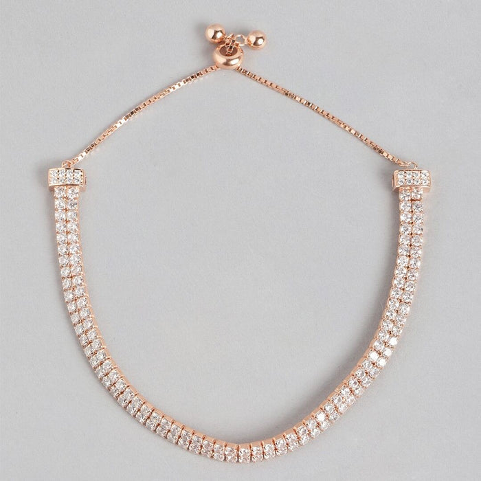 Rosy Elegance Adjustable Rose Gold Plated 925 Sterling Silver Bracelet