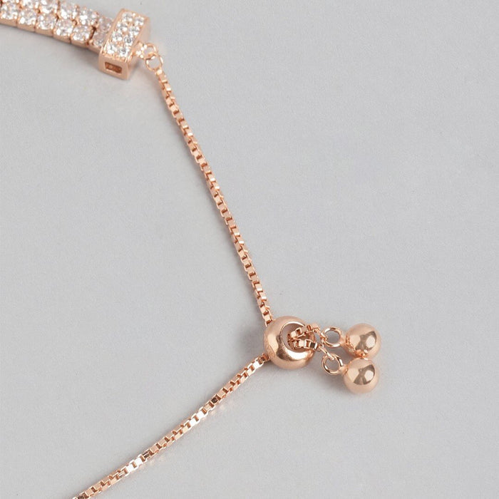 Rosy Elegance Adjustable Rose Gold Plated 925 Sterling Silver Bracelet