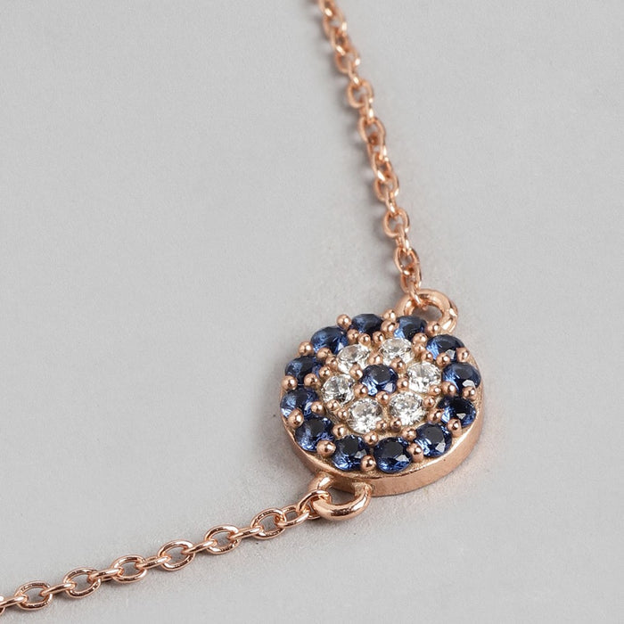 Rosy Guardian Evil Eye 925 Sterling Silver Rose Gold-Plated Evil Eye Bracelet