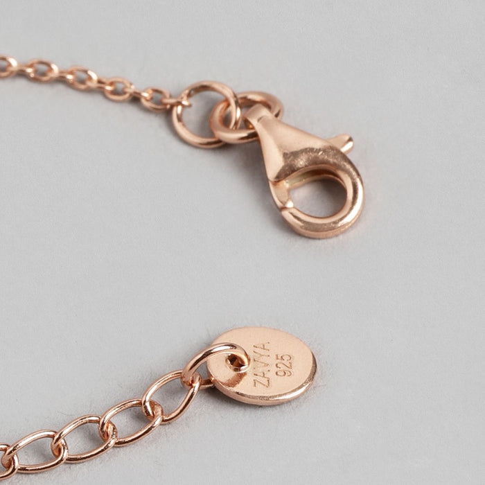 Rosy Guardian Evil Eye 925 Sterling Silver Rose Gold-Plated Evil Eye Bracelet