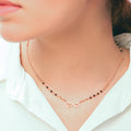 Rosy Infinity CZ Rose Gold-Plated 925 Sterling Silver Mangalsutra