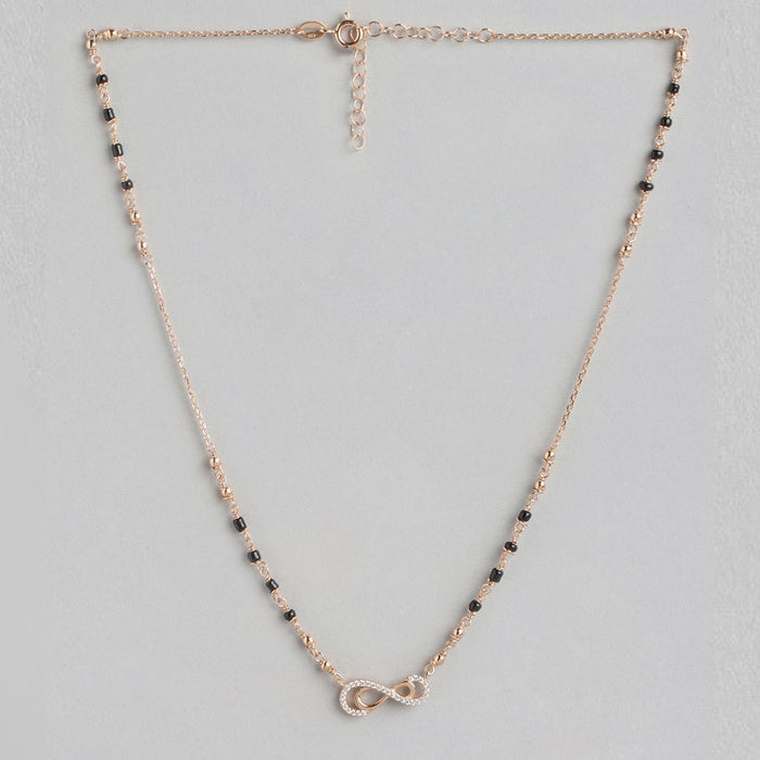 Rosy Infinity CZ Rose Gold-Plated 925 Sterling Silver Mangalsutra