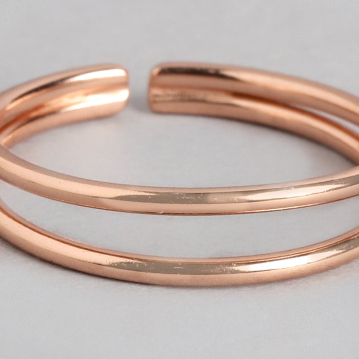 Rosy Radiance 925 Sterling Silver Rose Gold-Plated Women's Ring (Adjustable)