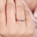 Rosy Radiance CZ Rose Gold-Plated 925 Sterling Silver Women's Ring (Adjustable)