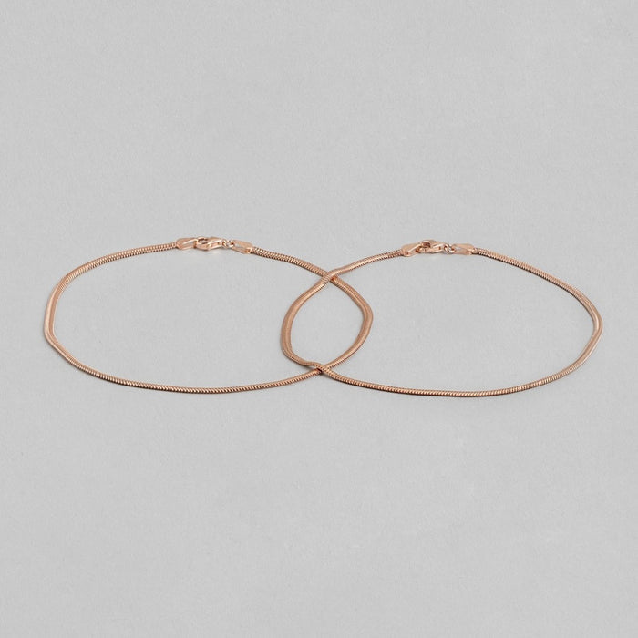 Rosy Radiance Rose Gold-Plated 925 Sterling Silver Anklet