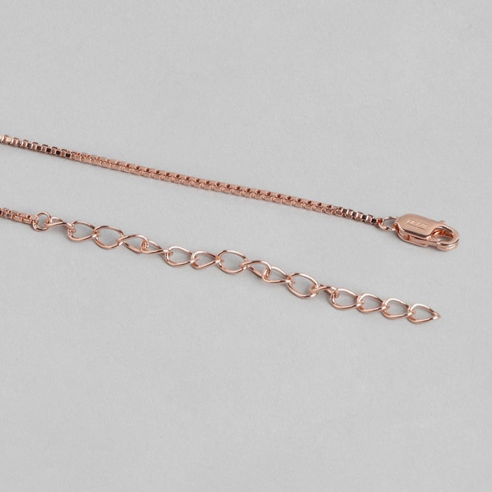 Rosy Radiance Rose Gold Plated CZ Droplet 925 Silver Necklace