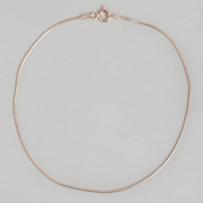 Rosy Serenity Rose Gold-Plated 925 Sterling Silver Snake Chain Anklet