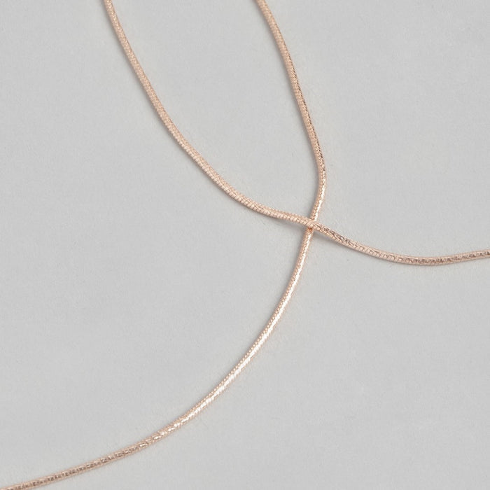Rosy Serenity Rose Gold-Plated 925 Sterling Silver Snake Chain Anklet