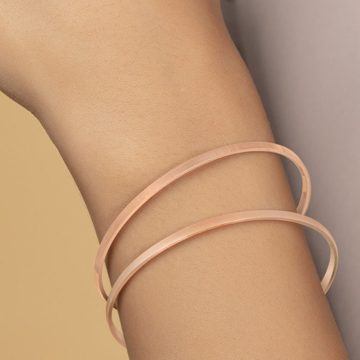 Rosy Splendor Rose Gold-Plated 925 Sterling Silver Bangle